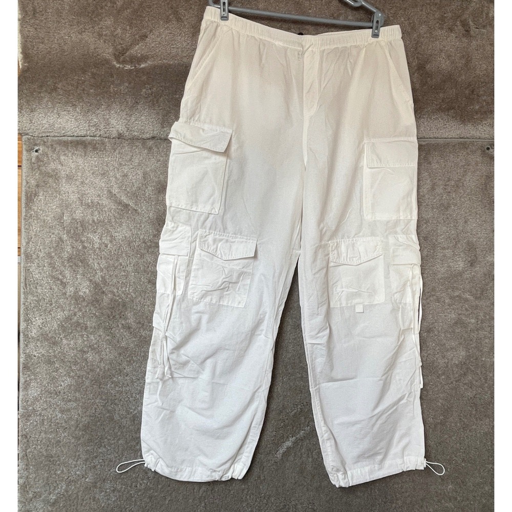 Aeropostale Aero Womens Cargo‎ Pants XXL White Parachute Baggy Relaxed Gorp NWT